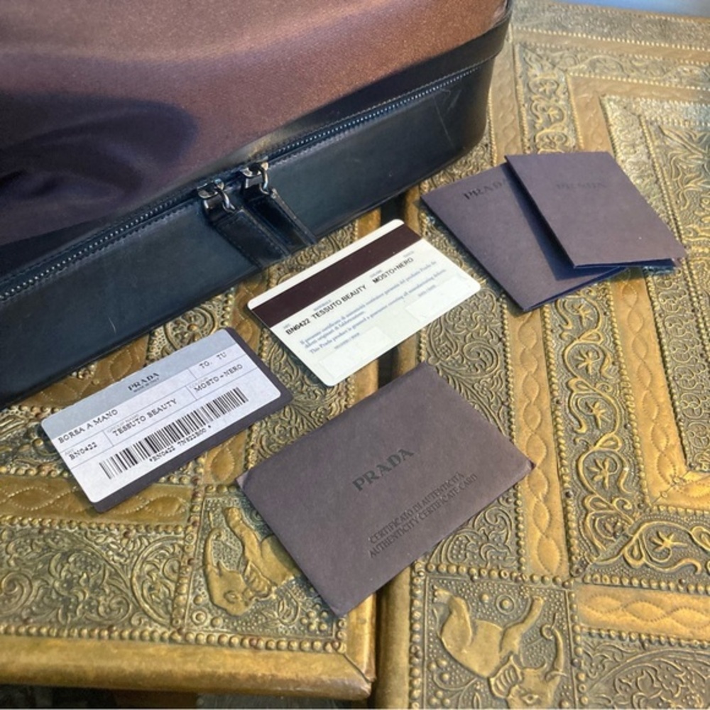 Prada nylon medicine bag top handle‎ train case black burgundy COA included - Picture 10 of 15